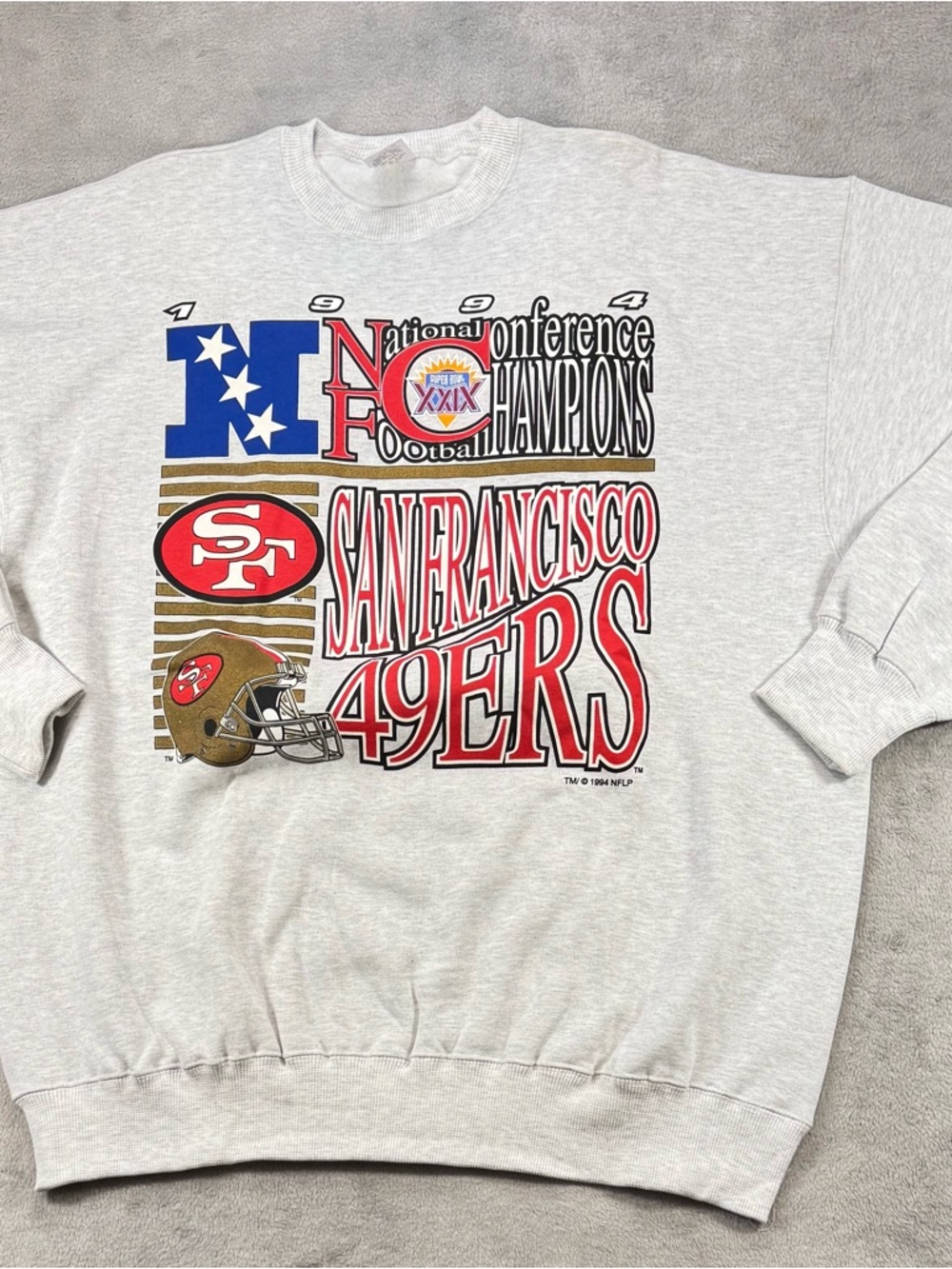 Vintage Competitor NWOT Deadstock SF 49ers 1994 NFC Champions Crewneck XL USA🔥